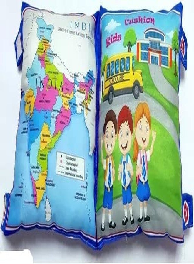 Nirvik Baby Digital Printed Cotton Educational Alphabet Learning Soft Pillow Cushion Book. Toys for Kids Girls and Boys Toddler/Learning Baby Pillow (Blue) - Image 2